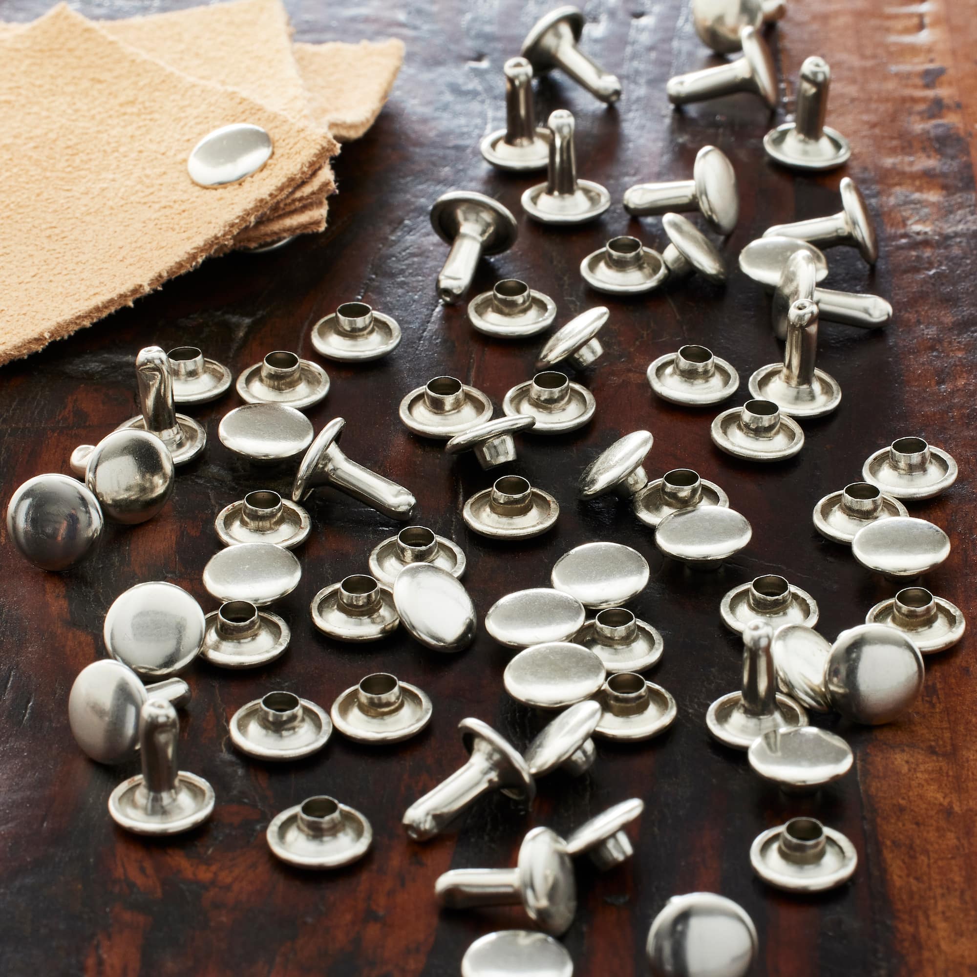 Medium Nickel Double-Cap Rivets, 100ct. by Make Market®
